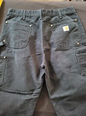 B01 - Carhartt Double Knees Black Work Pants Made In USA